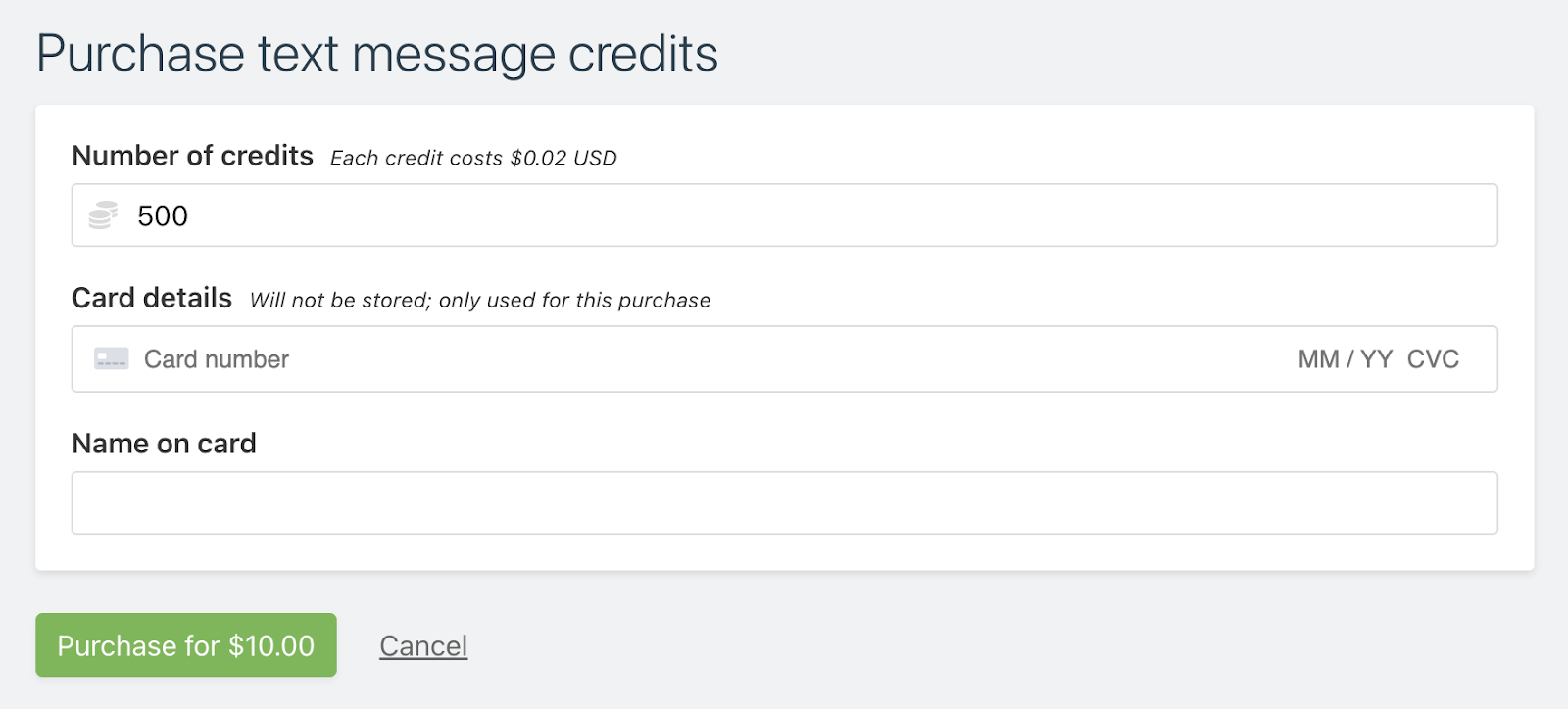 Our new text message credits system