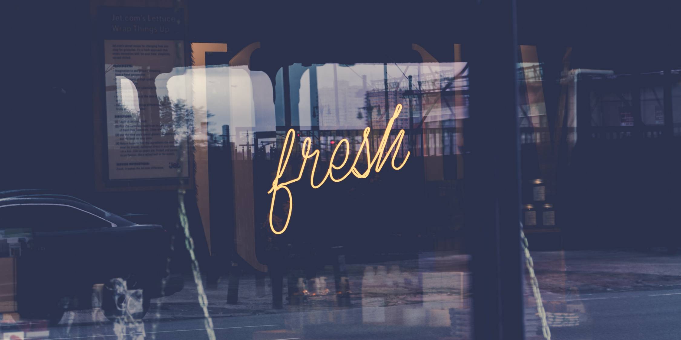 "Fresh" neon sign